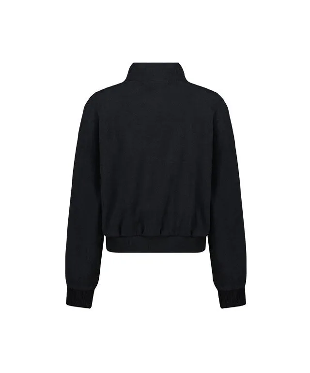 [SAMPLE SALE]LE SONNET Quilted Fleece Zip-up - Black