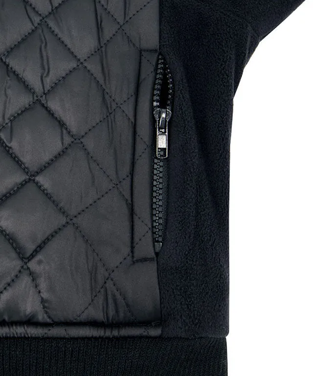 [SAMPLE SALE]LE SONNET Quilted Fleece Zip-up - Black