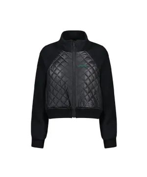 [SAMPLE SALE]LE SONNET Quilted Fleece Zip-up - Black