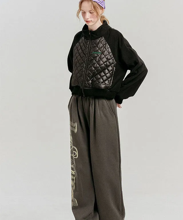 [SAMPLE SALE]LE SONNET Quilted Fleece Zip-up - Black
