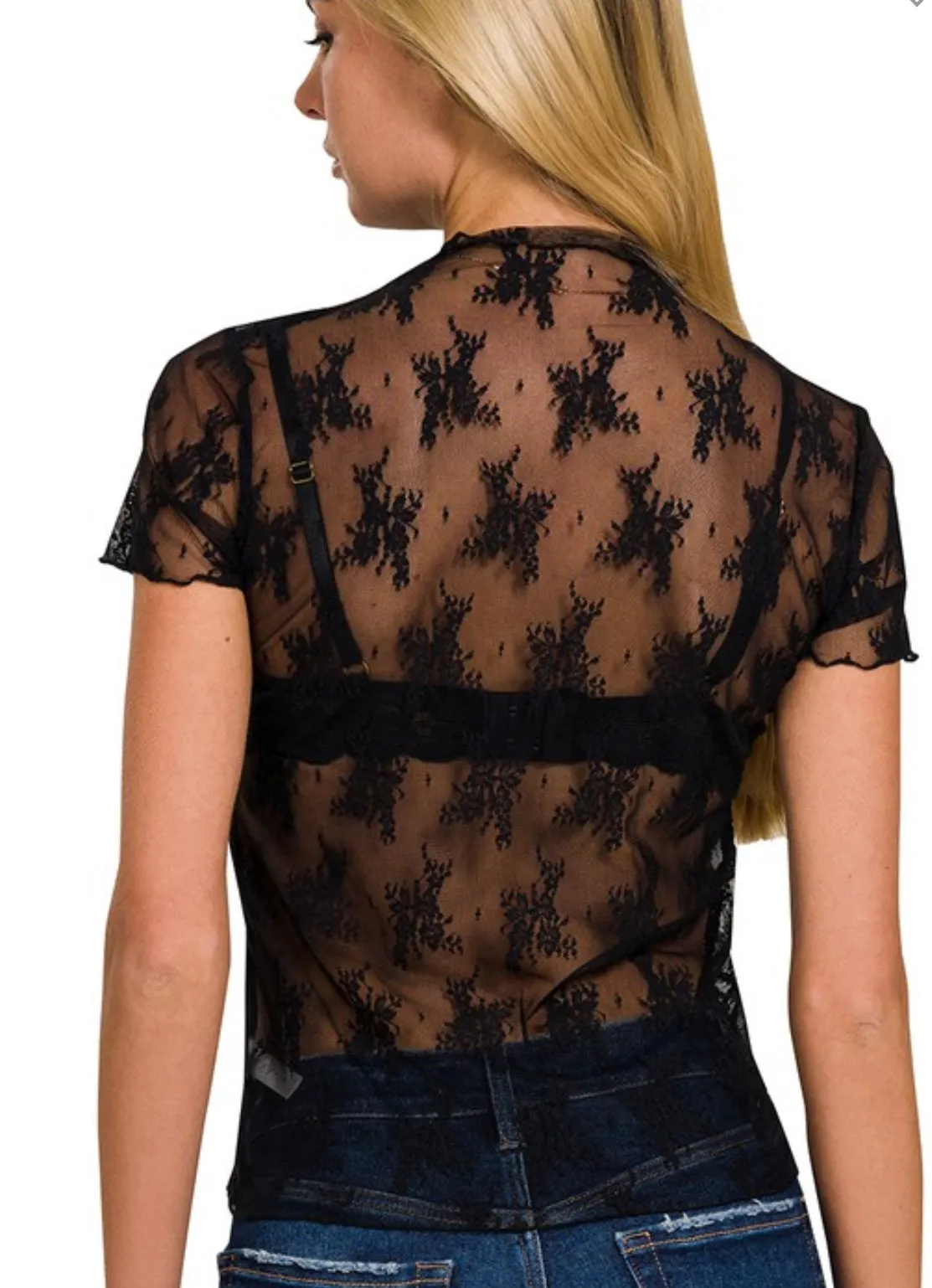 Sassy Lace See Through Top