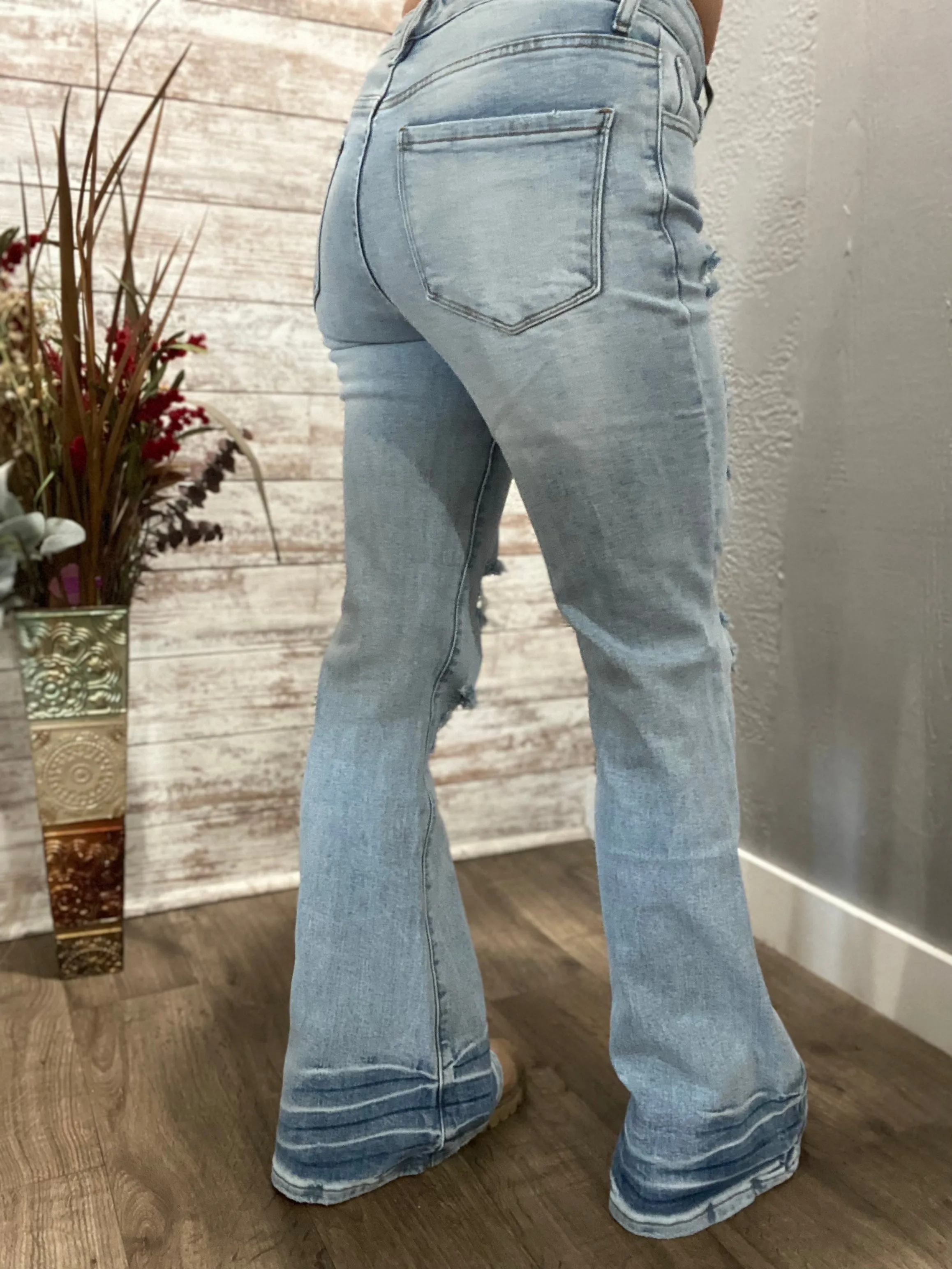 Shiloh Distressed Flare Jeans