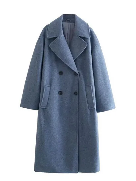 Single Breasted V-Neck Loose Style Coats