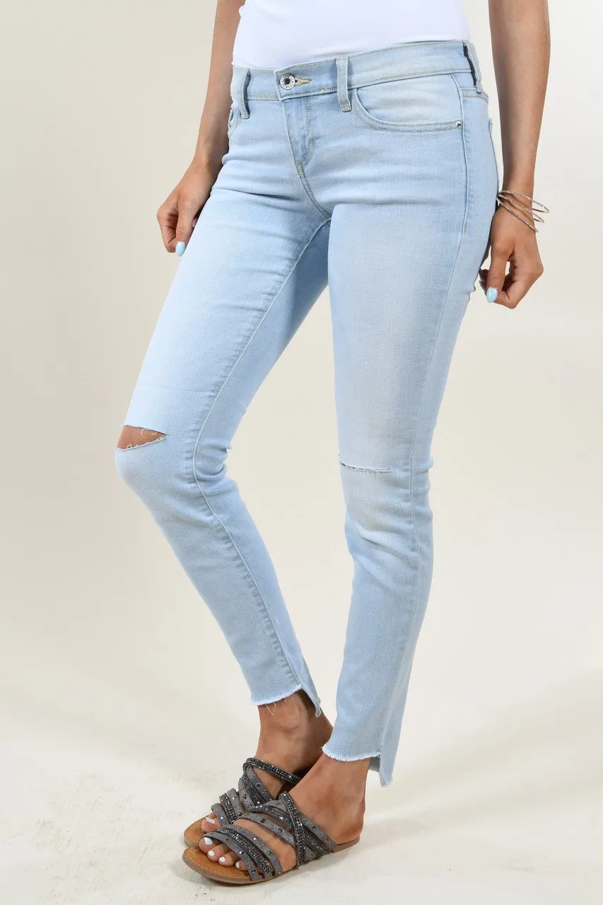 Sneak Peek Light Wash Knee Distressed Jeans