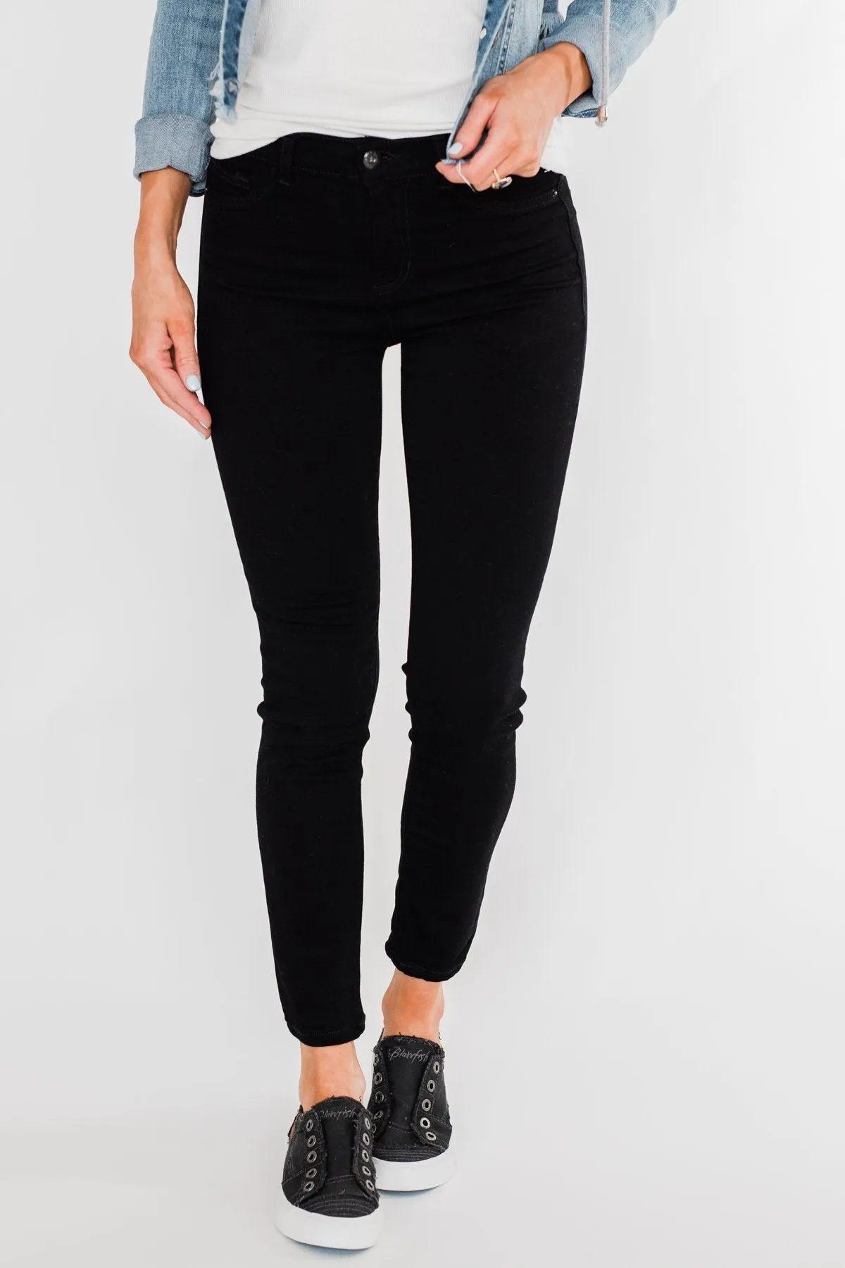 Sneak Peek Non-Distressed Jeans- Black