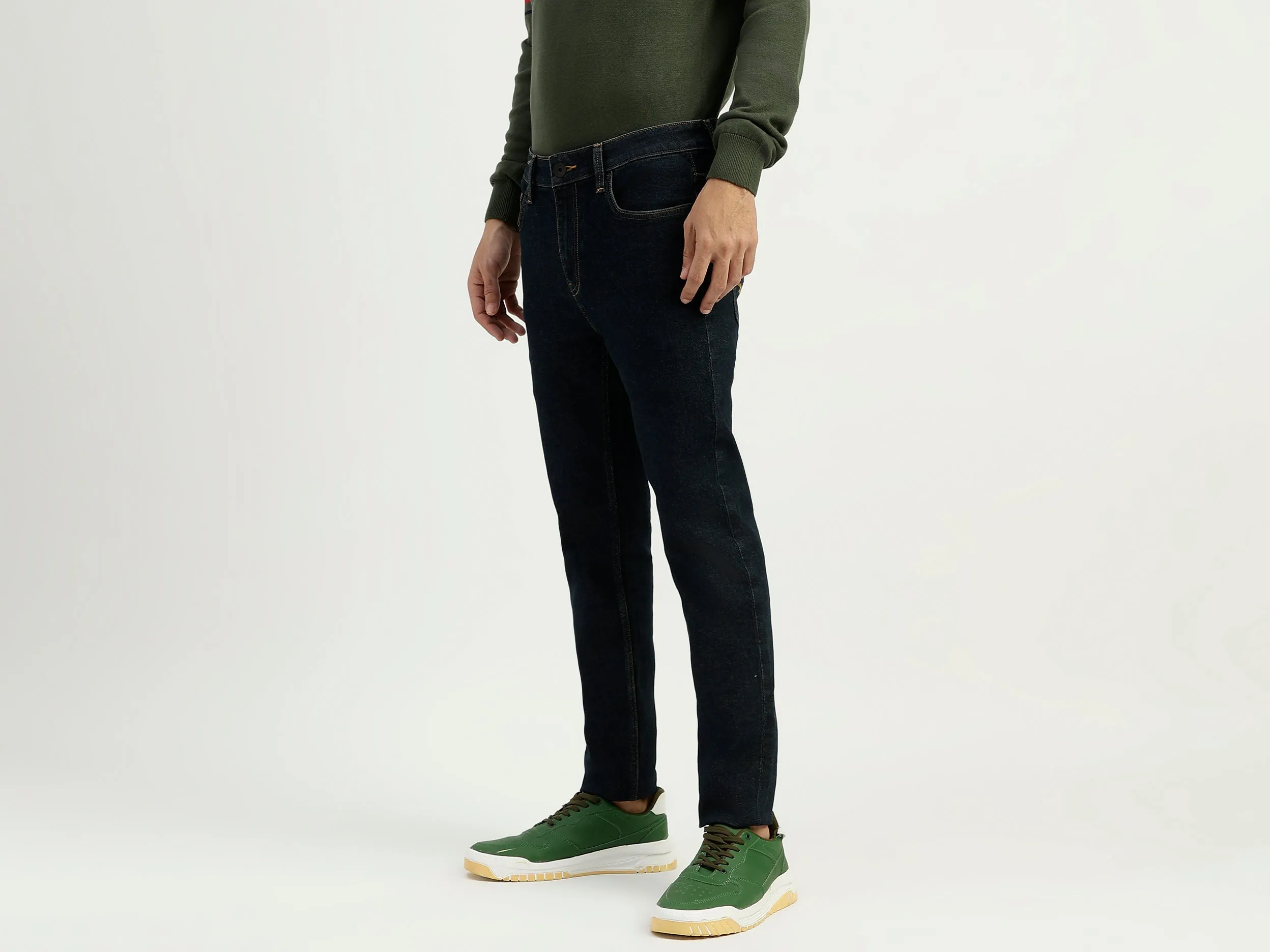 Solid Mid Rise Jeans
