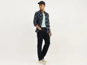 Solid Relaxed Fit Cargo Jeans
