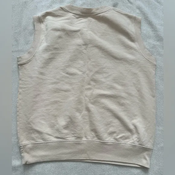 Sporty &amp; Rich Bardot V-Neck Vest - Cream/Chocolate