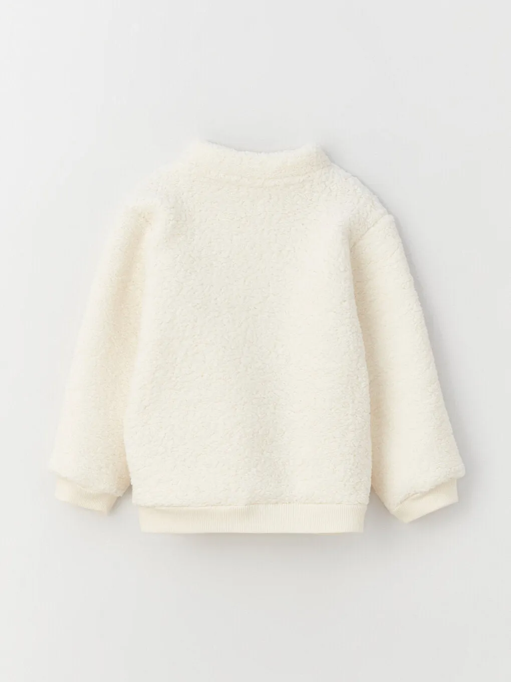 Stand-Up Collar Plush Baby Boy Zipper Sweatshirt