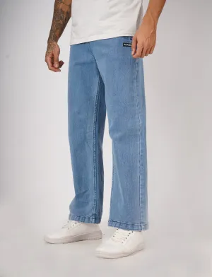 Stone Blue Denim Relaxed Fit Joggers