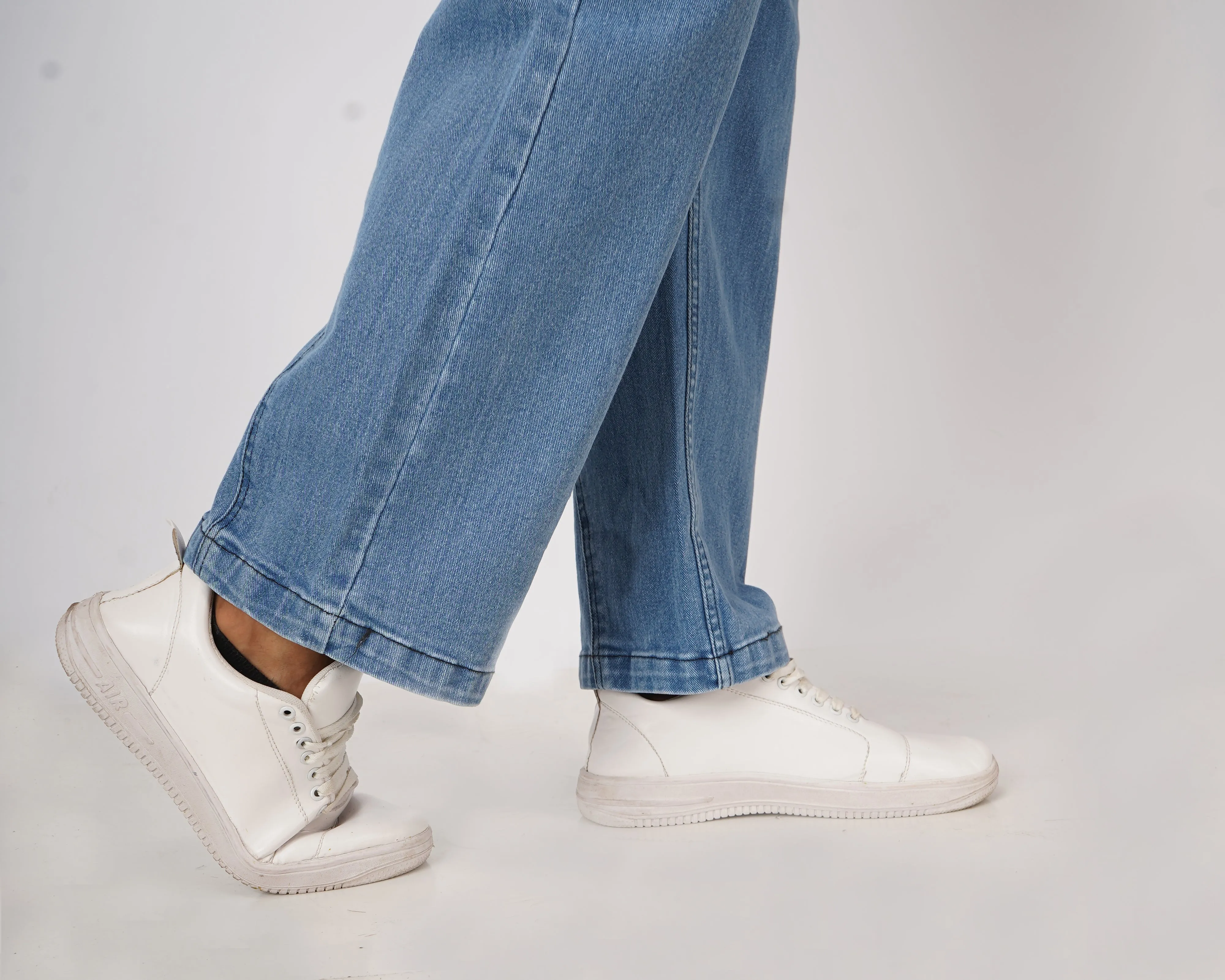 Stone Blue Denim Relaxed Fit Joggers