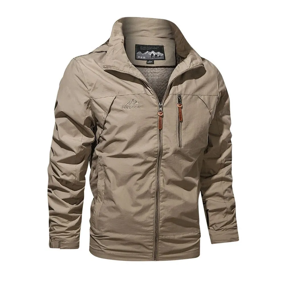 Stylish Men's Hooded Windbreaker: Solid Color for Spring/Autumn, Up to 5XL