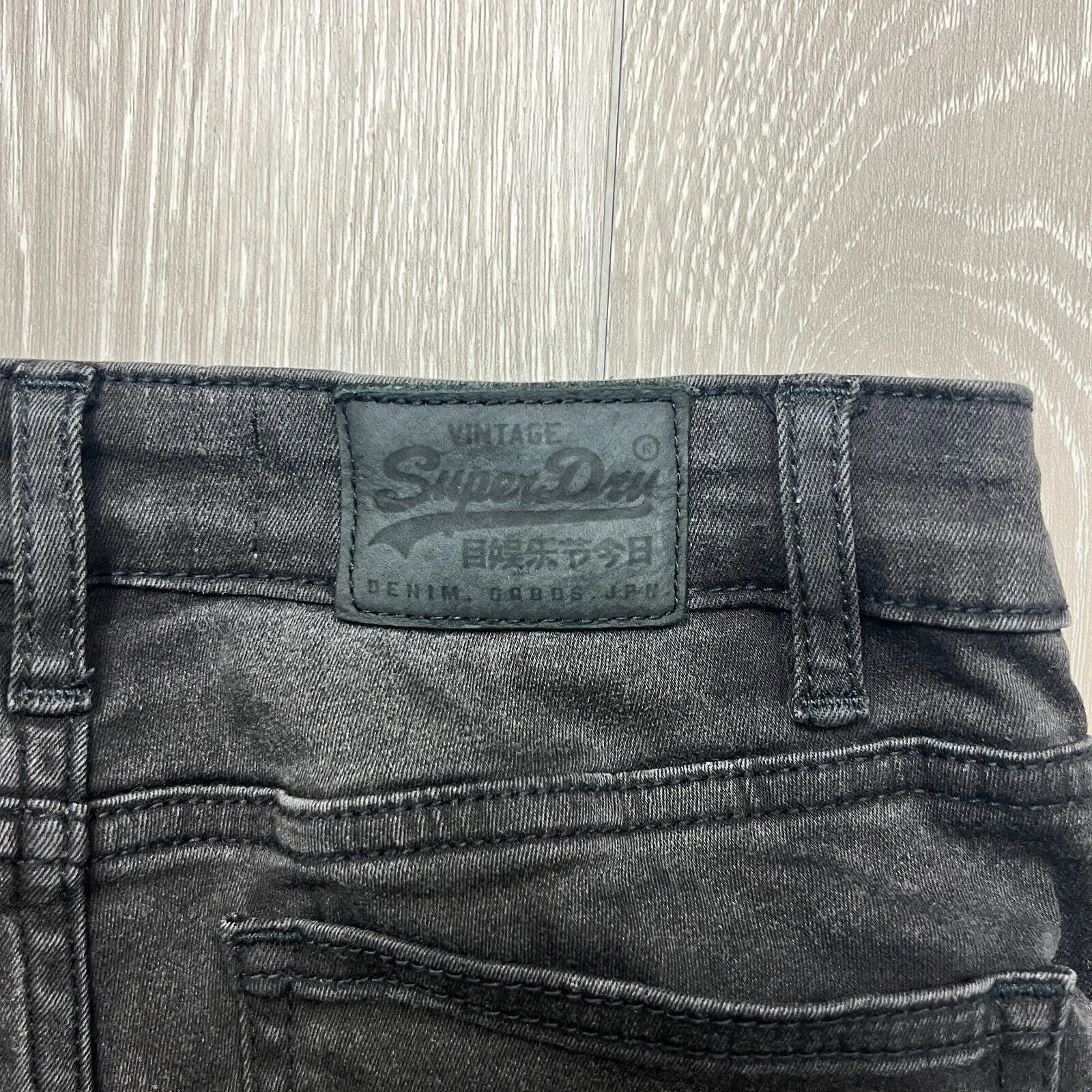 Superdry Sophia Skinny Black Distressed Jeans Size 24