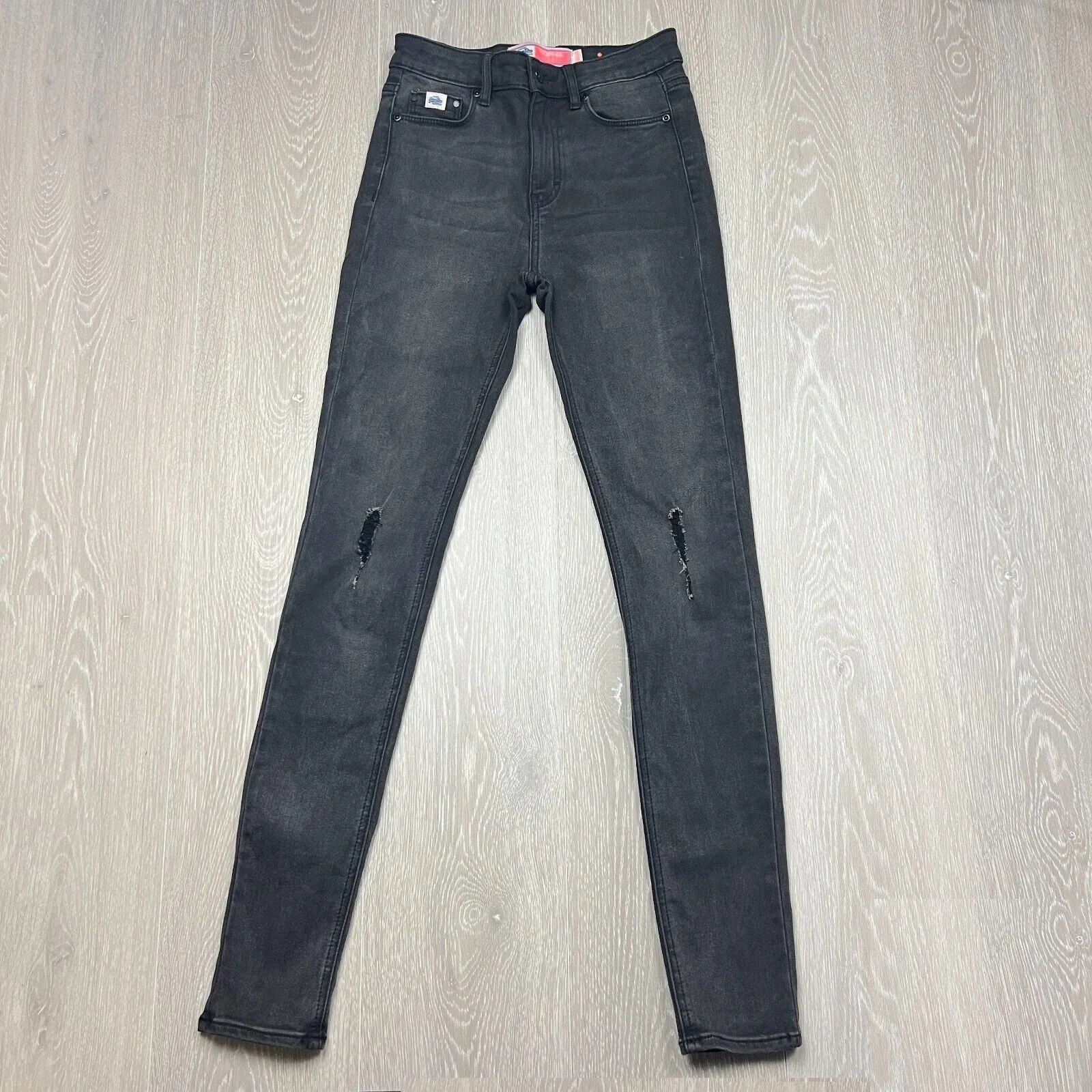 Superdry Sophia Skinny Black Distressed Jeans Size 24