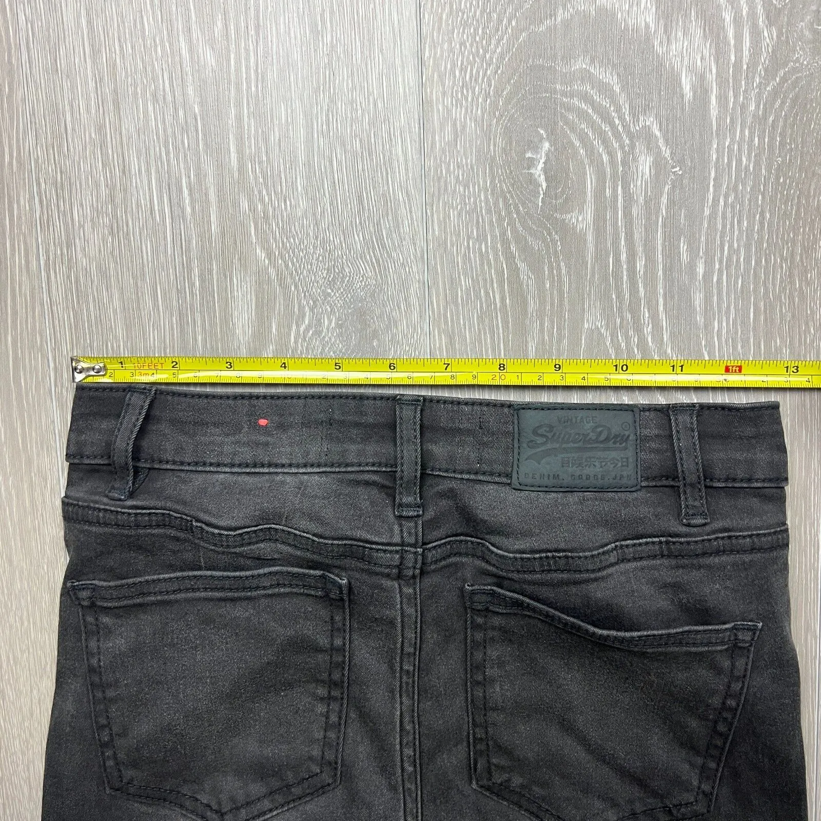 Superdry Sophia Skinny Black Distressed Jeans Size 24