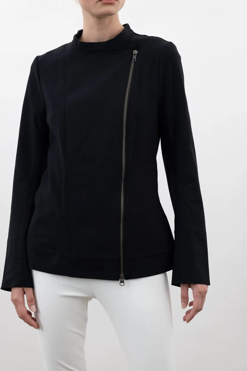Tech Stretch Moto Jacket with Waist Drawstrings - VERACRUZ