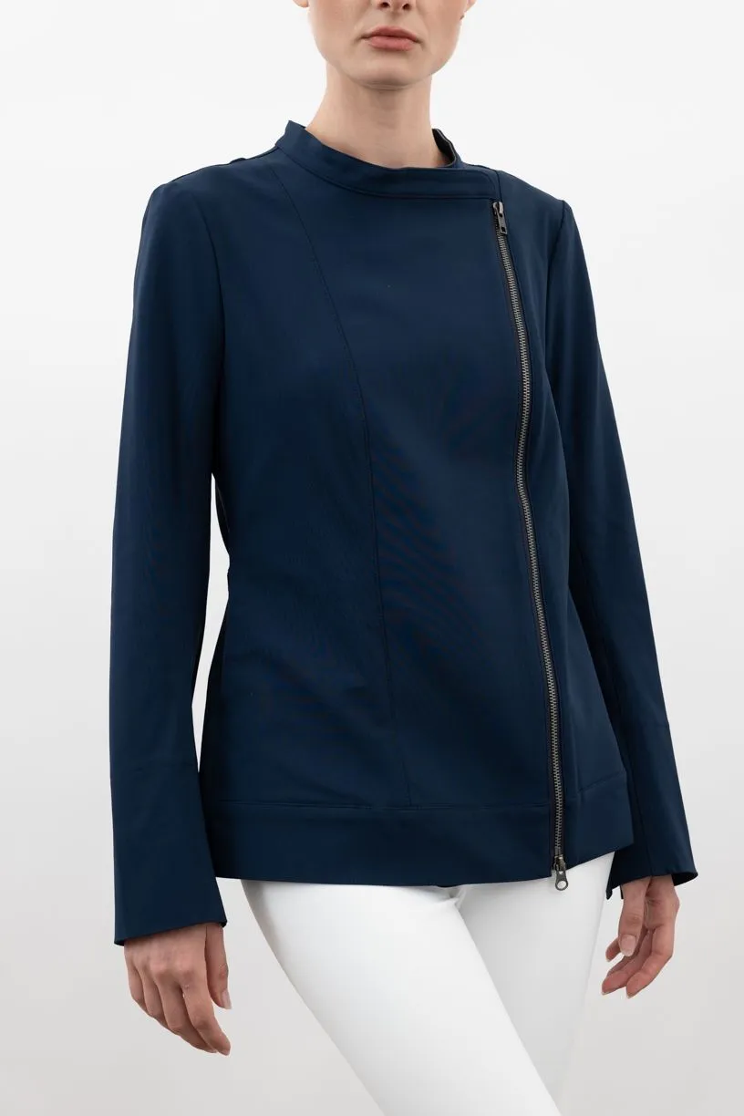 Tech Stretch Moto Jacket with Waist Drawstrings - VERACRUZ