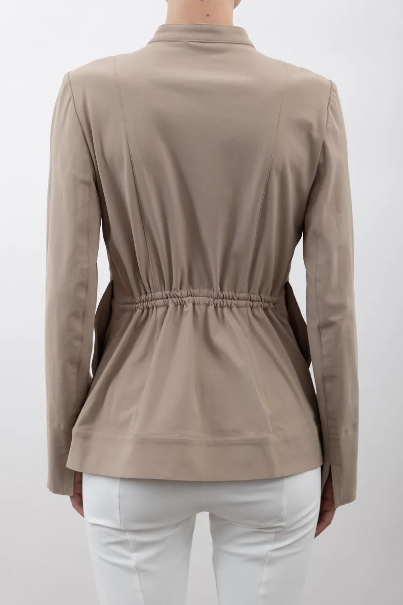 Tech Stretch Moto Jacket with Waist Drawstrings - VERACRUZ