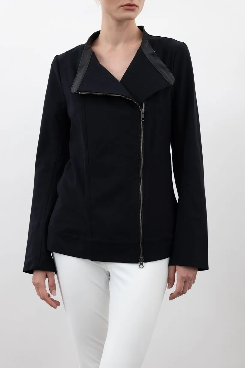 Tech Stretch Moto Jacket with Waist Drawstrings - VERACRUZ