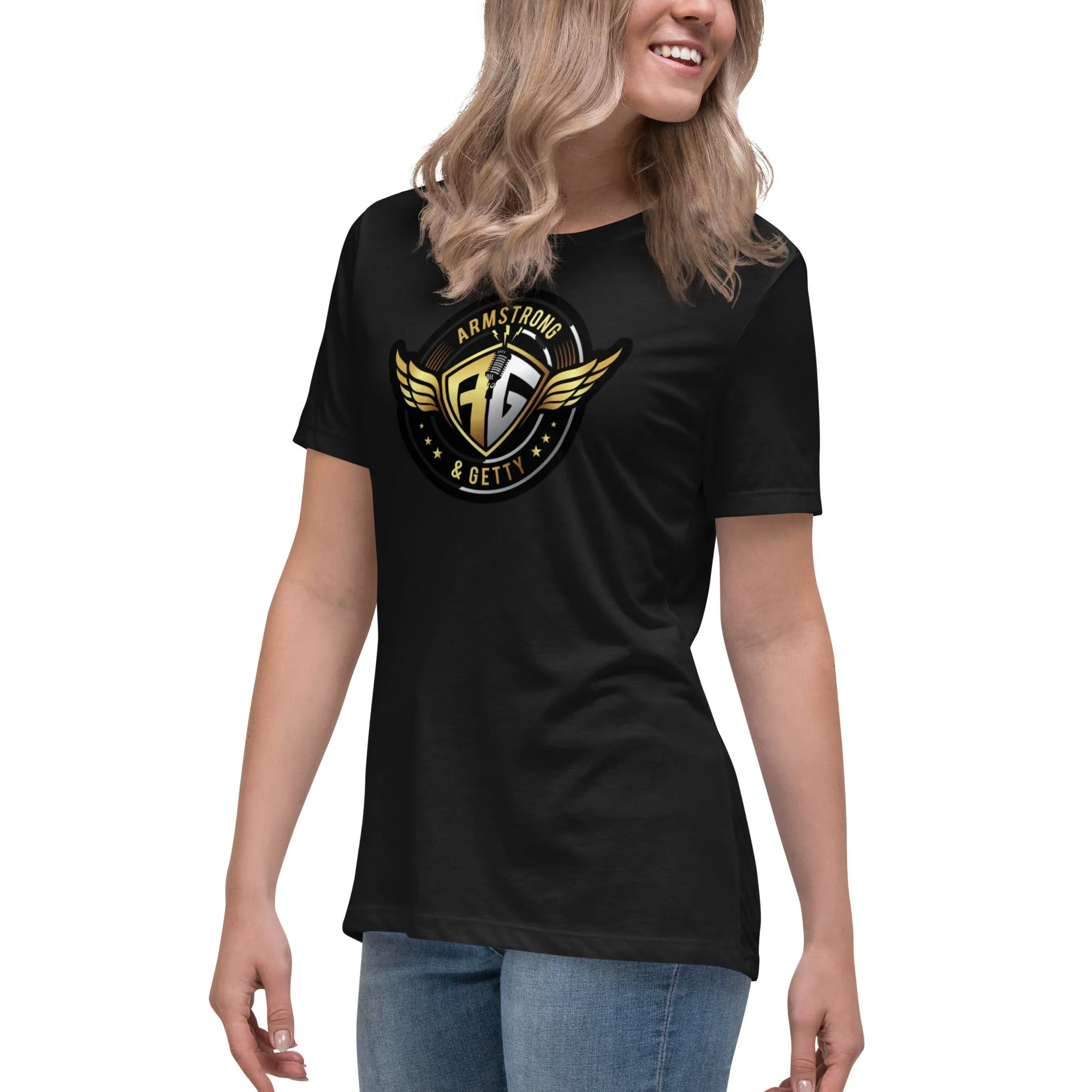 The A&G Air Force Black & Gold Women's Relaxed T-Shirt