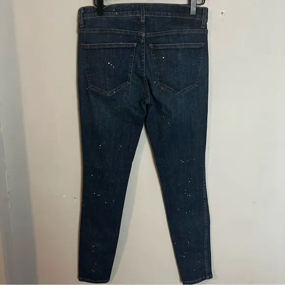 THE GREAT.- The Almost Skinny Jeans Paint Splatter Current Elliot Denim