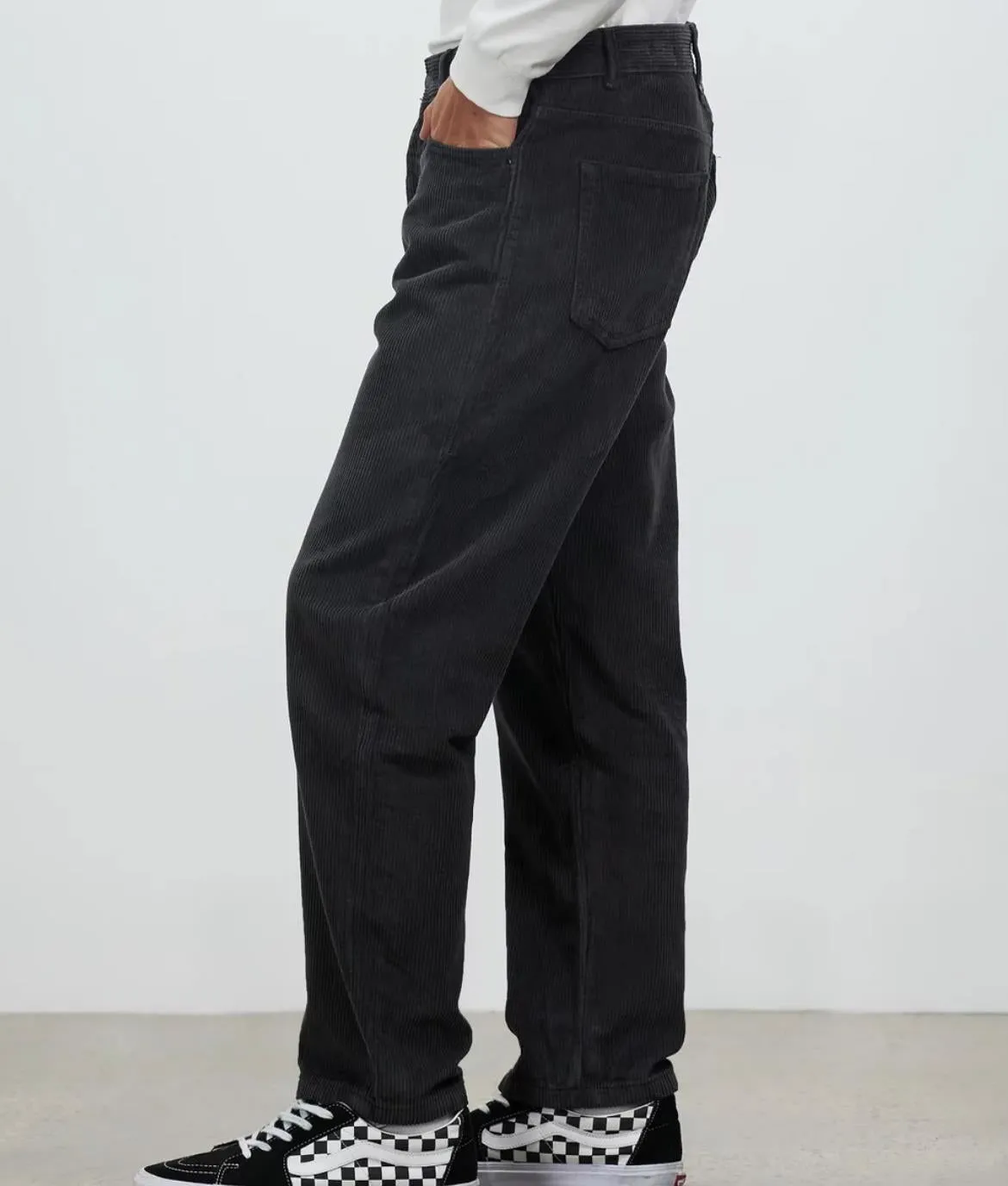 Thrills Mens Slacker Cord Jeans Charcoal Relaxed Fit Size 28 (New)