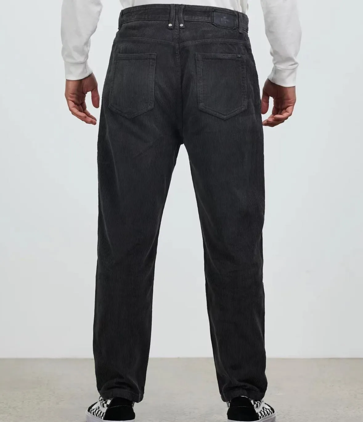 Thrills Mens Slacker Cord Jeans Charcoal Relaxed Fit Size 28 (New)