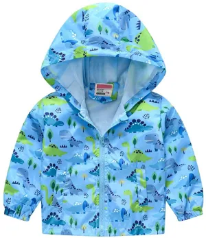 Toddler Boys Girls Jacket Hooded Trench Dinosaur Lightweight Kids Coats Windbreaker Outdoor