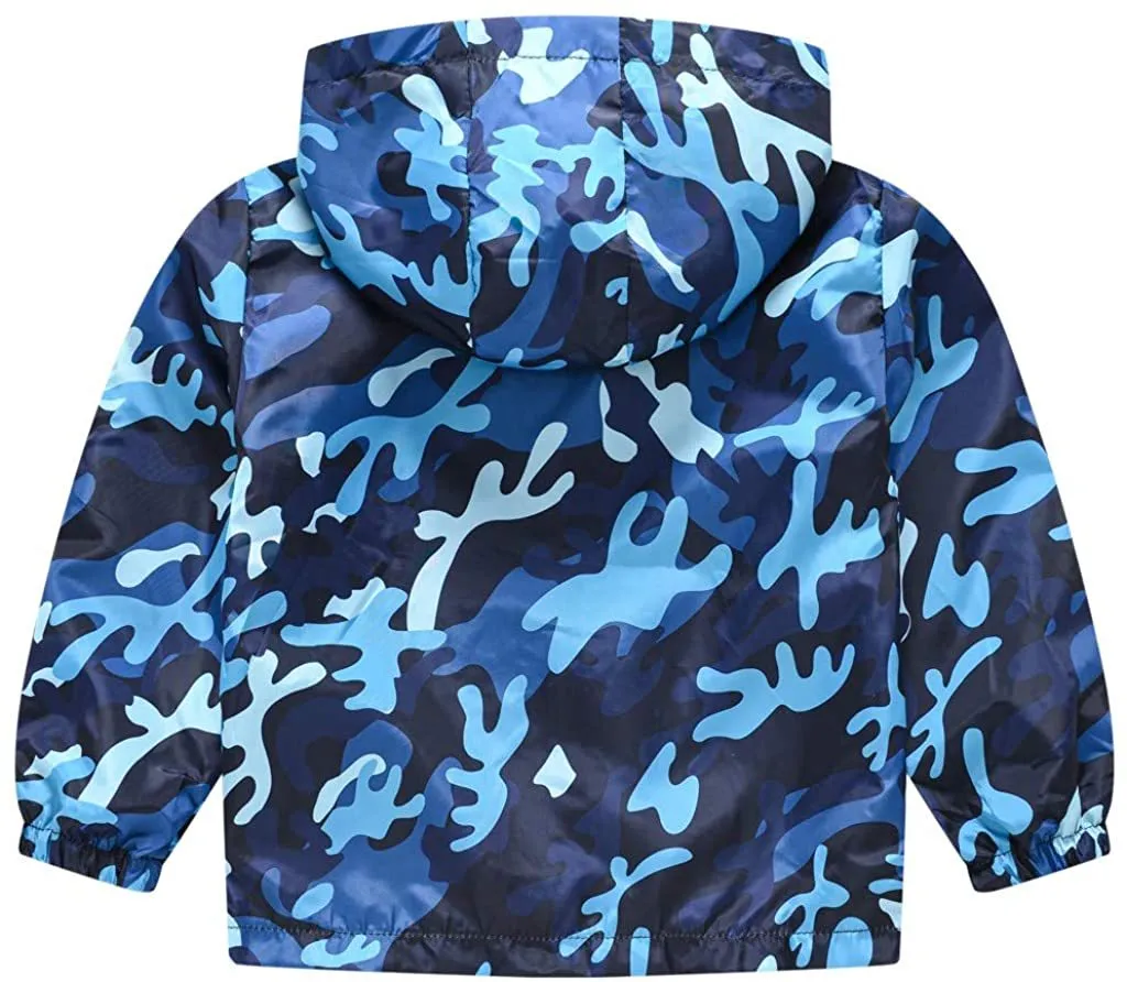 Toddler Boys Girls Jacket Hooded Trench Dinosaur Lightweight Kids Coats Windbreaker Outdoor
