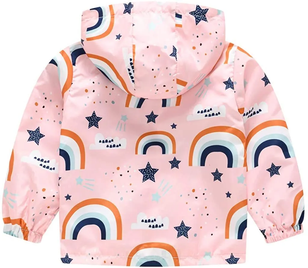 Toddler Boys Girls Jacket Hooded Trench Dinosaur Lightweight Kids Coats Windbreaker Outdoor