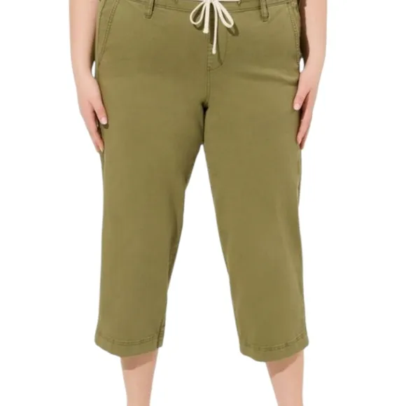 TORRID Olive  Green  Cropped Twill Cargo Pant Plus Size 2X