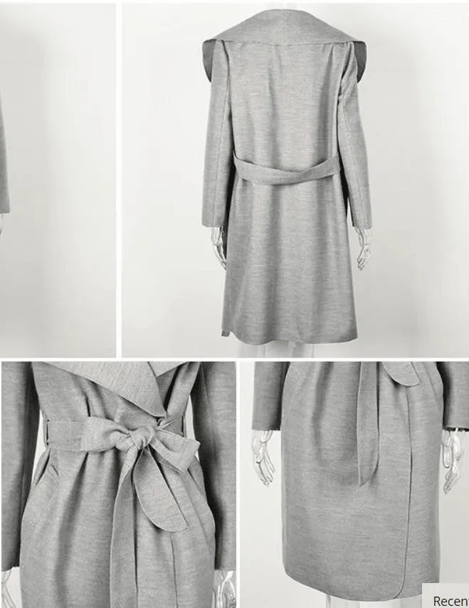 Turn-Down Ruffle Long Casual Coat