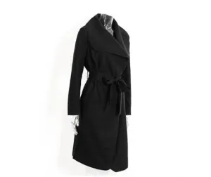 Turn-Down Ruffle Long Casual Coat