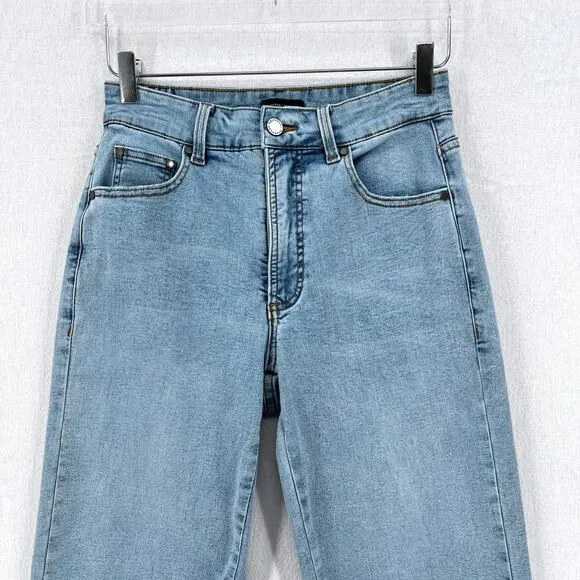 UNIVERSAL STANDARD Etta High Rise Straight Leg Jeans Womens 2 Distressed Washed