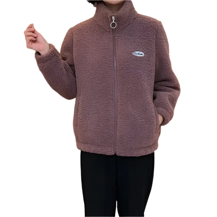 Valentina – Cozy Red Plush Winter Jacket for Women