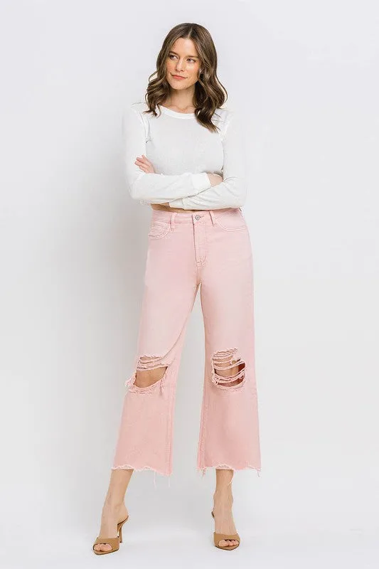 Vervet 90'S Vintage Super High Rise Crop Flare Jeans