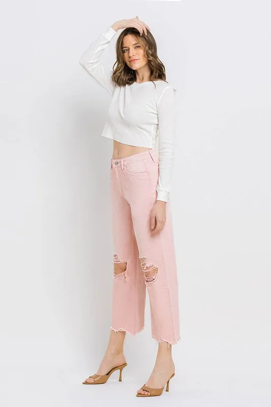 Vervet 90'S Vintage Super High Rise Crop Flare Jeans