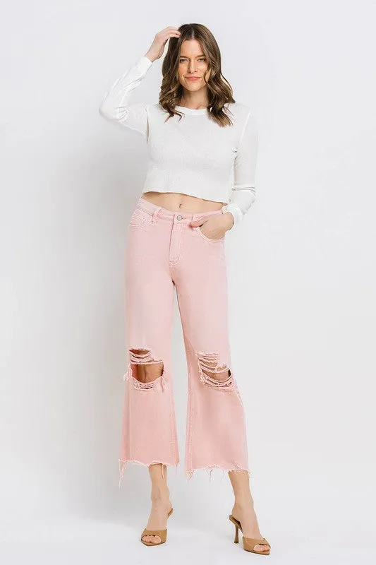 Vervet 90'S Vintage Super High Rise Crop Flare Jeans