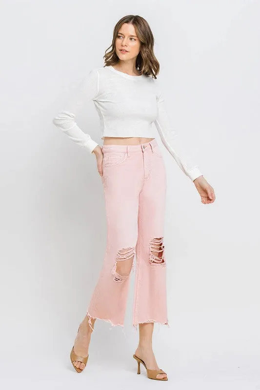 Vervet 90'S Vintage Super High Rise Crop Flare Jeans