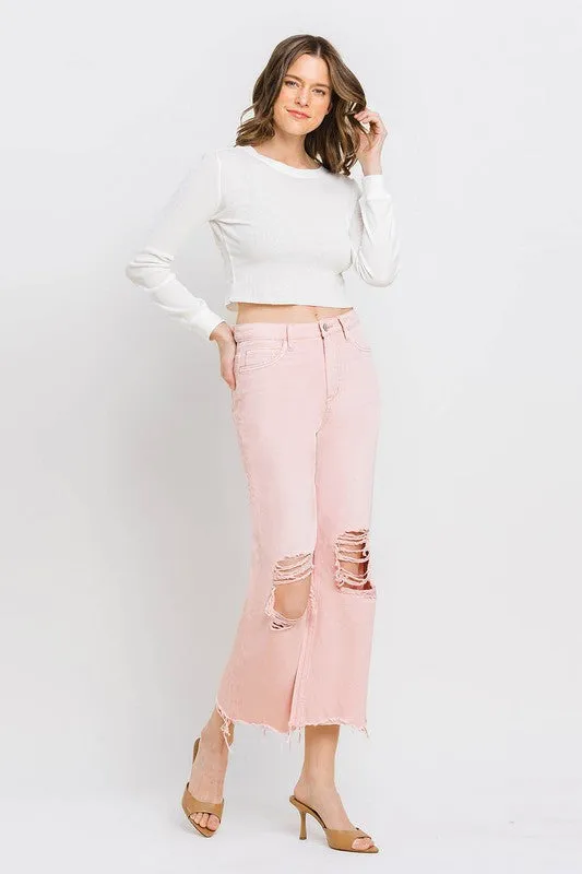 Vervet 90'S Vintage Super High Rise Crop Flare Jeans