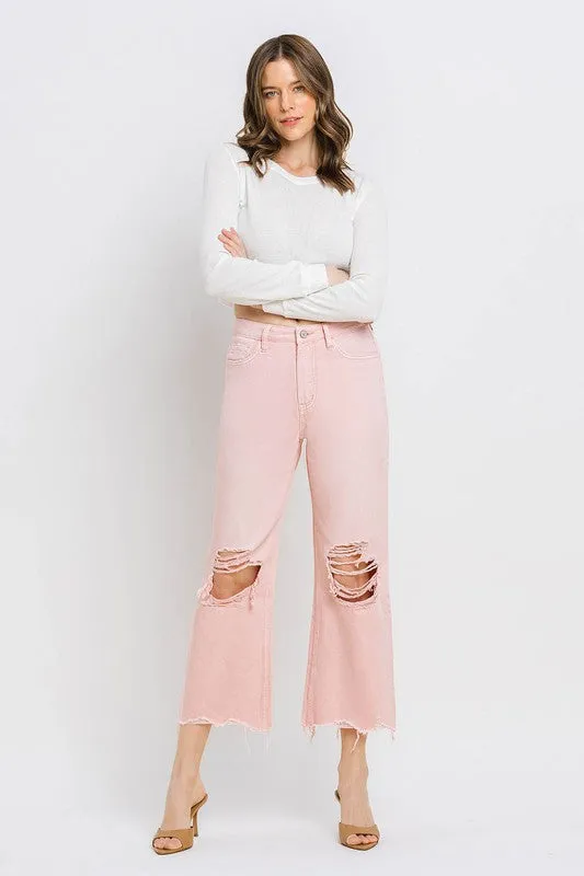 Vervet 90'S Vintage Super High Rise Crop Flare Jeans