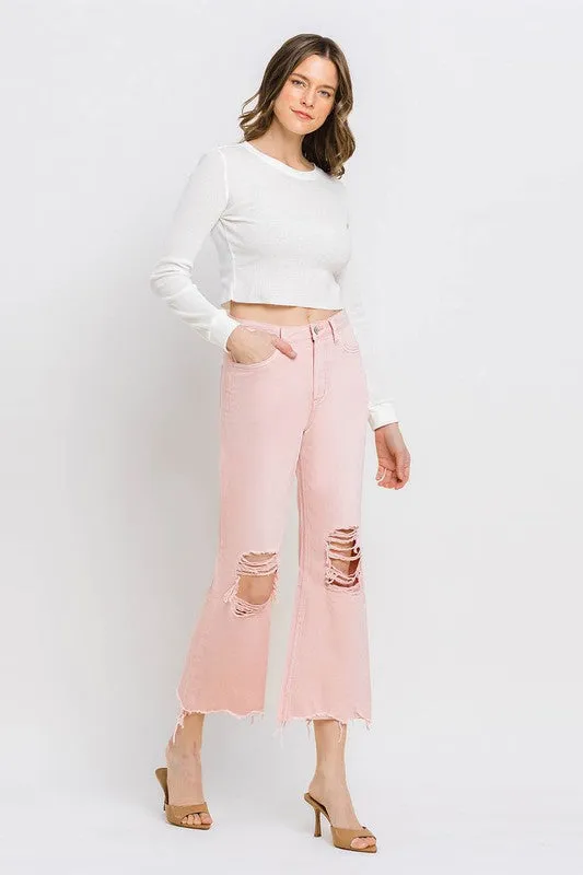 Vervet 90'S Vintage Super High Rise Crop Flare Jeans