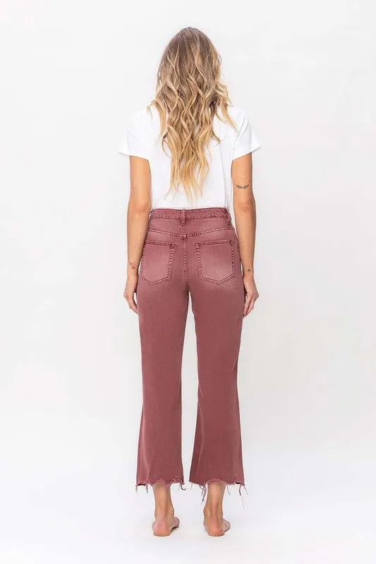 VERVET by Flying Monkey 90S VINTAGE HIGH RISE CROP FLARE JEAN