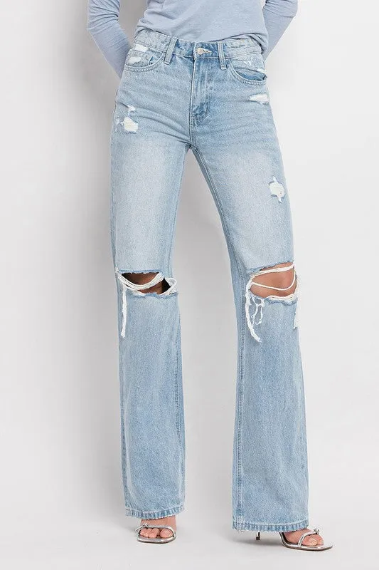 VERVET Sunny Straight Leg Distressed Jeans FINAL SALE