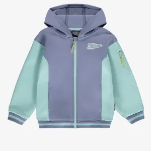 Veste à capuchon bleue, enfant  || Blue hooded jacket, child
