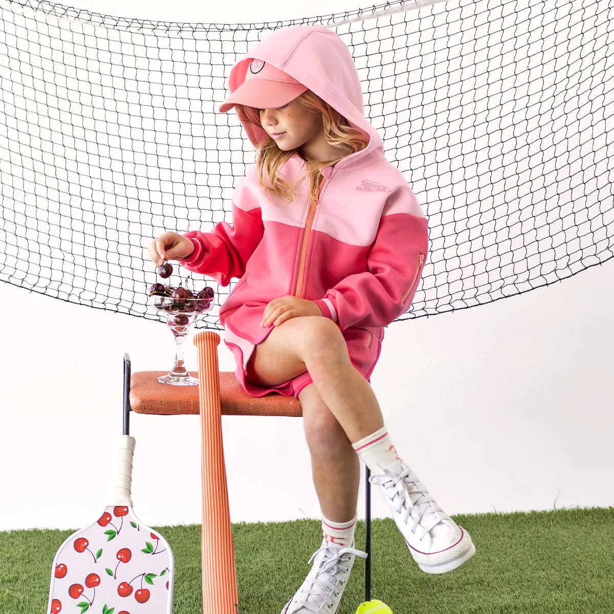 Veste à capuchon rose, enfant  || Pink hooded jacket, child