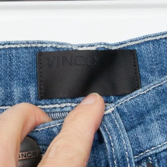 Vince Mason Relaxed Rolled Boyfriend Jeans in Maritime Boho Casual Womens 27