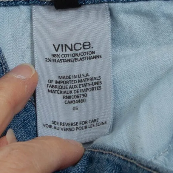 Vince Mason Relaxed Rolled Boyfriend Jeans in Maritime Boho Casual Womens 27