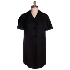 Vintage Coat Unusual Short Sleeves Bonwit Teller 1950s