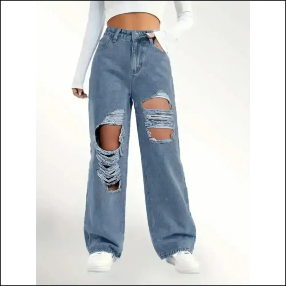 Wide Leg Jeans: Because your Legs Deserve a Little Distressed Drama! 😏✨